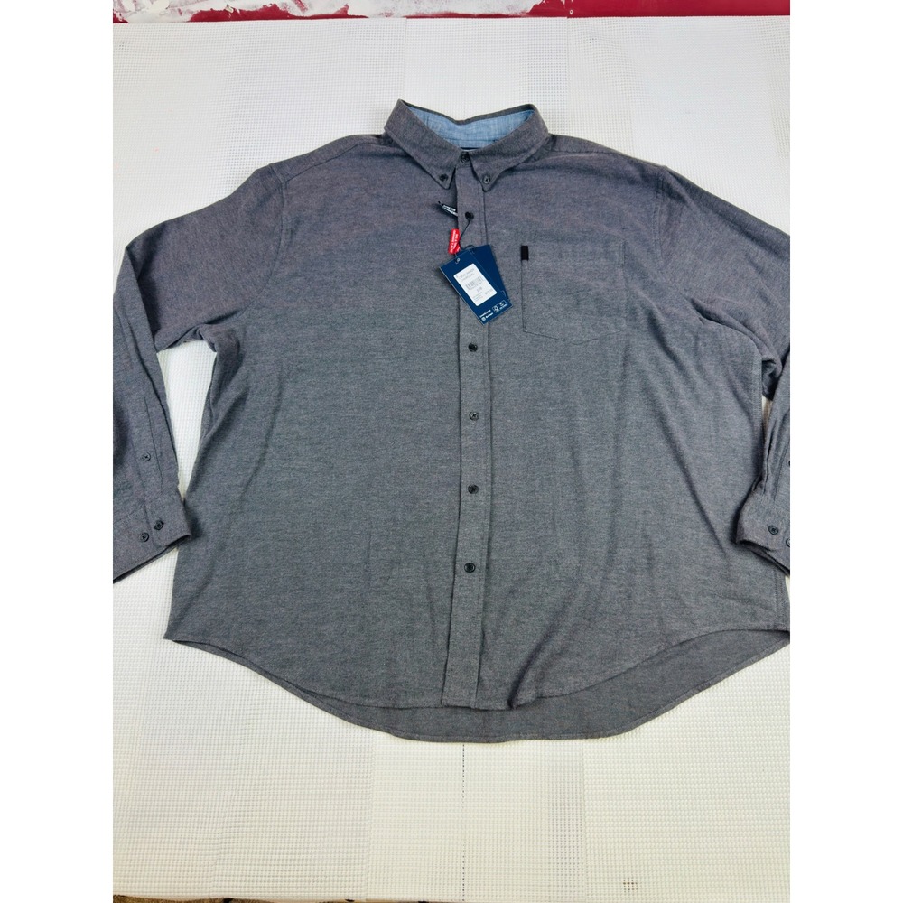 Chaps Mens 2XB Charcoal Grey Stretch Button Down Shirt Big & Tall NEW - Picture 12 of 13